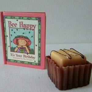 Bee Happy It's Your Birthday Book & Cupcake Candle